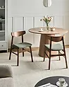 Set of 2 Dining Chairs SMILEY Wood Brown/ Green