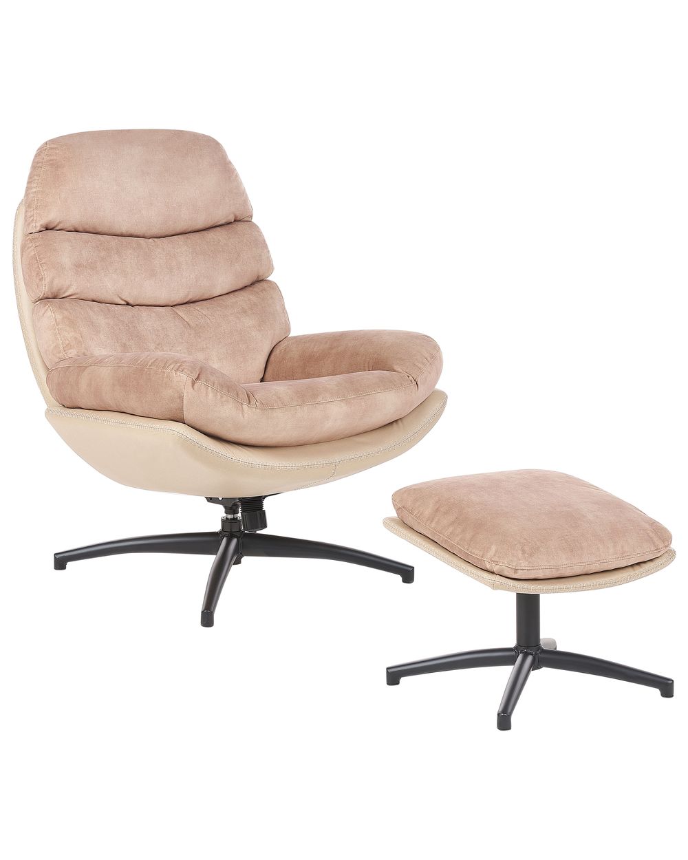 Fauteuil pivotant EIDE Velours Beige sable