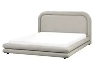 Bed Faux Linen LAVARDENS 160 x 200 cm (EU King Size) Taupe_970933