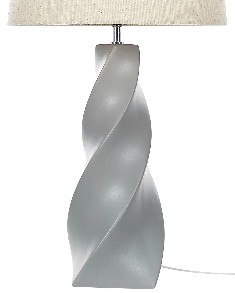 Beliani Lampada Da Tavolo LED Argento Con Braccio Regolabile E Caricabatterie Wireless