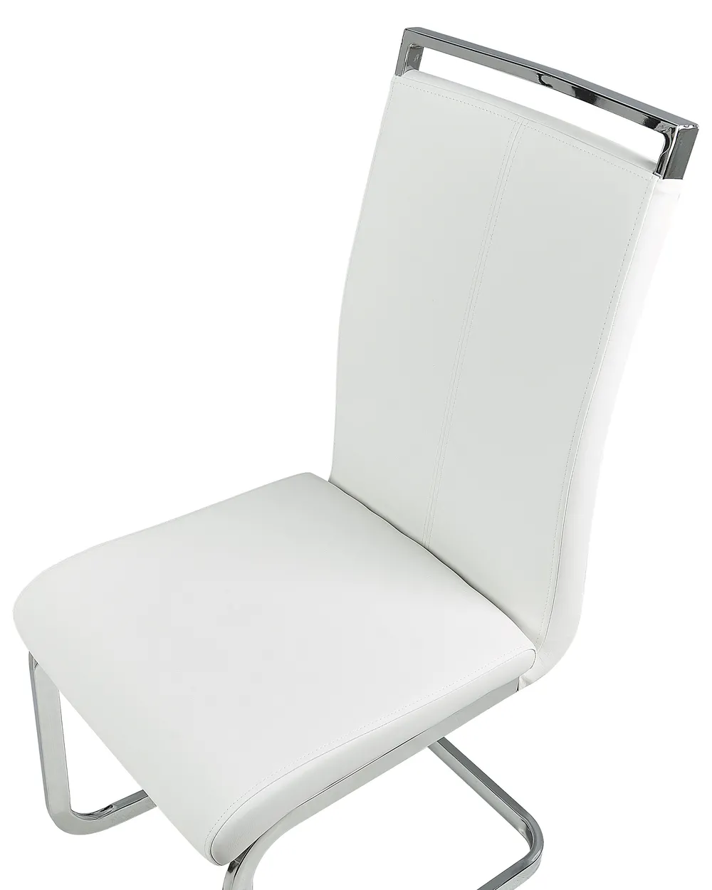 Lot de 2 chaises de salle à manger GREEDIN Cuir PU Blanc_790047