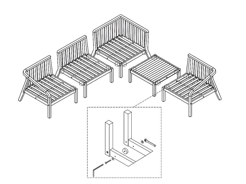Garden Sofa Set 3 Seater RIVELLO with Ottoman Acacia Wood Light Brown_1176434