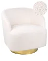Sillón giratorio LAVIK Bouclé Blanco crema
