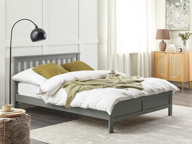 Wooden EU Double Size Bed Grey MAYENNE