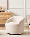 Swivel Armchair DAVIK Boucle Beige