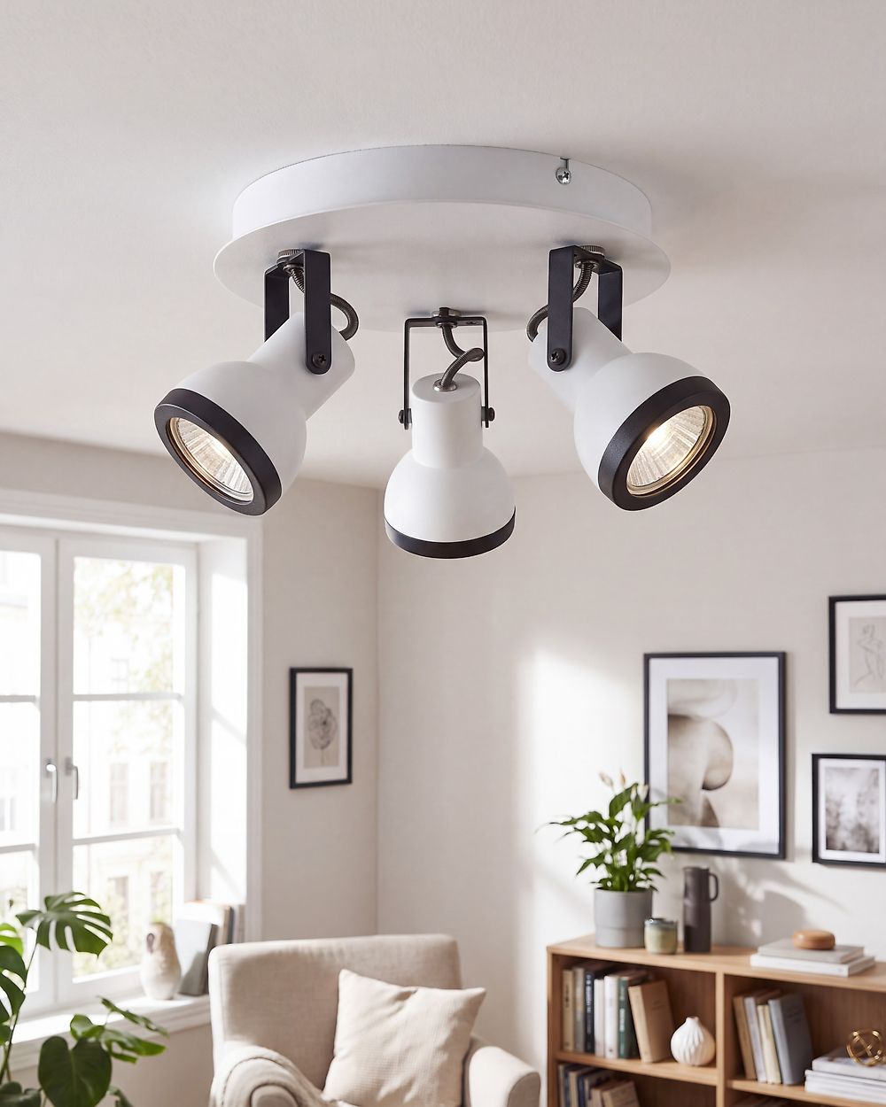 3 Light Spotlight BARO Adjustable Metal White