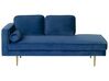 Left Hand Velvet Chaise Lounge Navy Blue MIRAMAS_739191