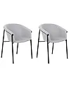 Conjunto de 2 sillas de comedor AMES Gris claro