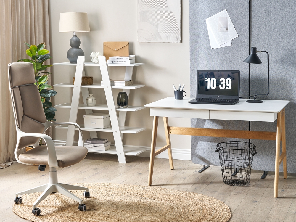2 Drawer Home Office Desk 120 x 70 cm White SHESLAY Beliani