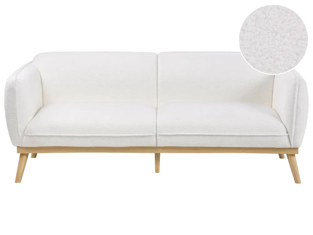Sofa dla 3 osób LJUNG Boucle Biały