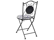 Set mobilier de grădină SIPONTO Metal Alb/Albastru_1155719