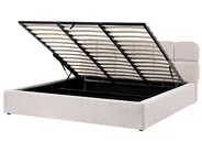 Ottoman Bed BASTON Fabric Light Beige 180 x 200 cm (EU Super King)_1055419