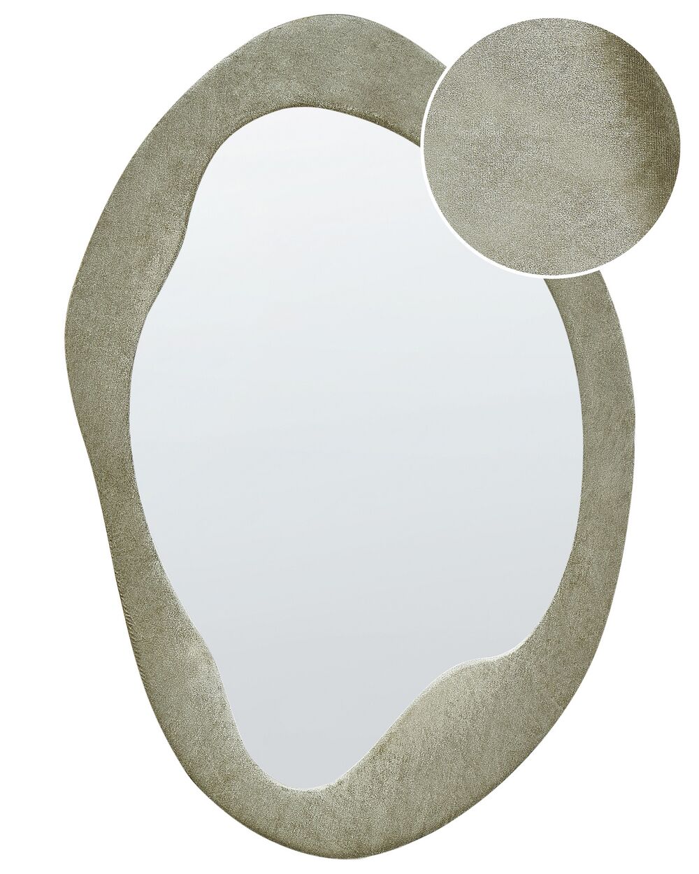 Lustro ścienne LENAX 59 cm 90 cm Welur Oliwkowy