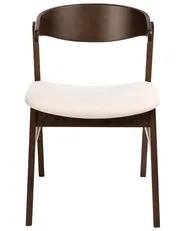 Set of 2 Dining Chairs LILLY Fabric Dark Brown/ Off-White_1065908
