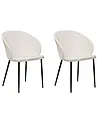 Conjunto de 2 sillas de comedor MASON Tela Beige claro