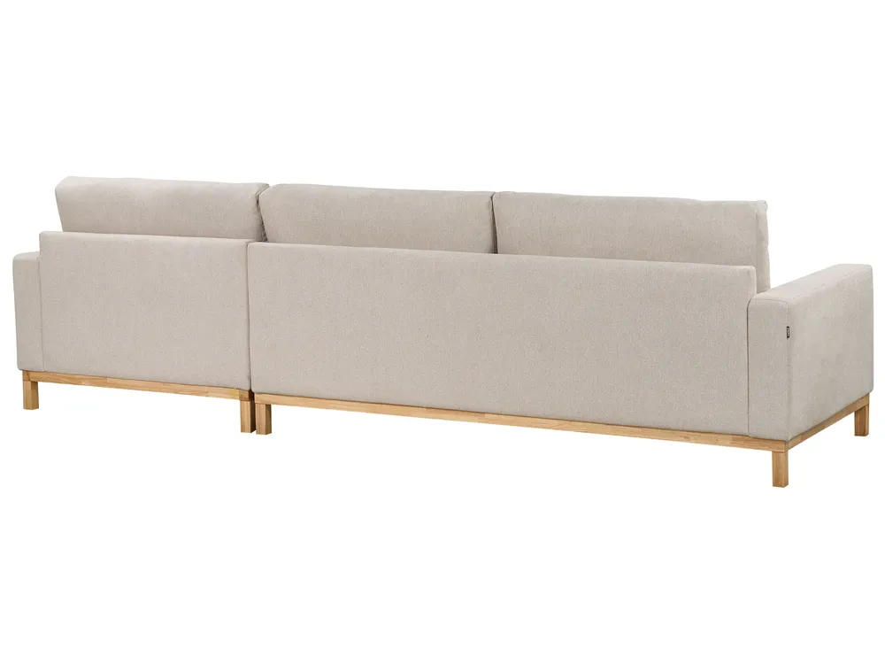 Corner Sofa 4 Seater SIGGARD Fabric Light Beige Left Hand_944894