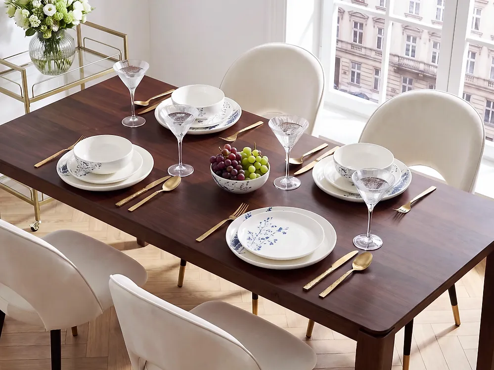 Vajilla de 12 piezas MAHLEB Porcelana Blanco/Azul