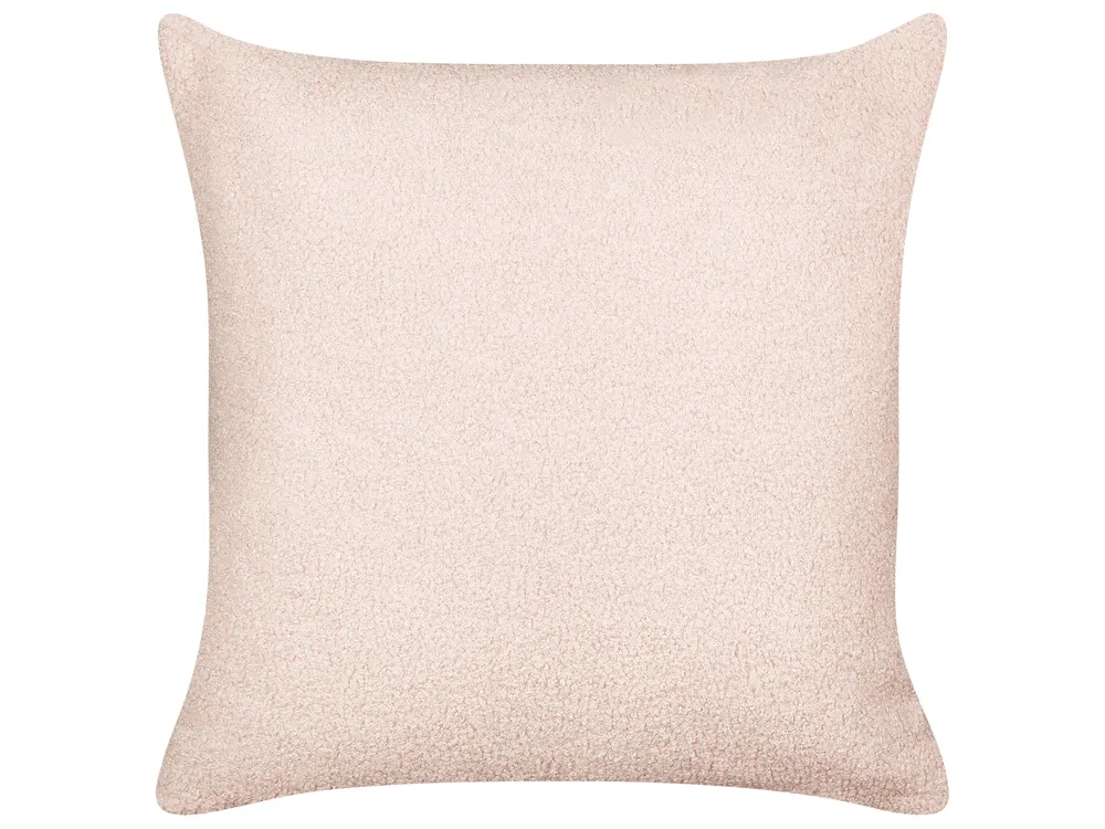 Zestaw 2 poduszek dekoracyjnych LEUZEA 45 x 45 cm Boucle Pastelowy róż Jednolity_903367
