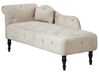 Chaise longue côté gauche en velours beige clair IVRY_929206