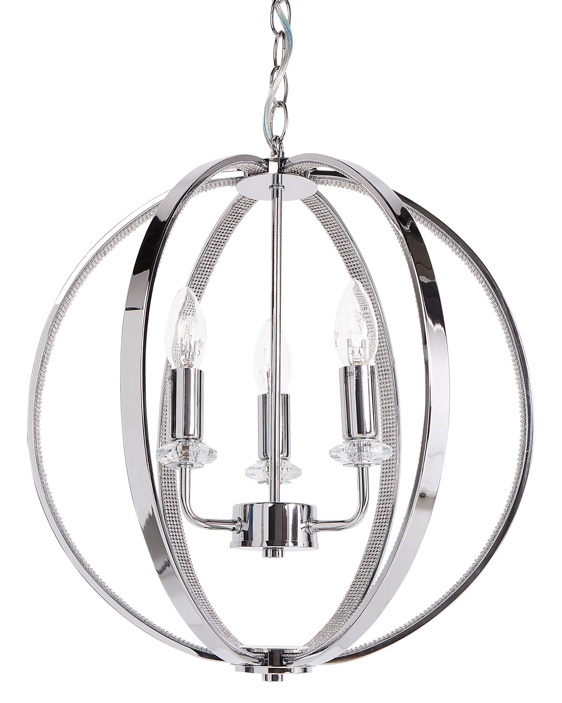 3 Lights Metal Chandelier Silver TENOIRO_919521