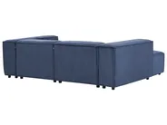 Modular Corner Sofa 3 Seater ARDAL with Ottoman Corduroy Dark Blue Right Hand_1008801