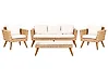 Garden Lounge Set with Table 5 Seater VITTORIA XL PE Rattan Off-White