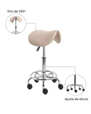 Taburete pony DUMONT Piel sintética Beige_1072614