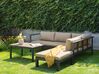 5 Seater Aluminium Garden Corner Sofa Set Black and Sand Beige MESSINA_932141