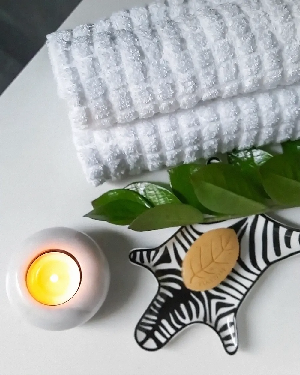 Set of 4 Towels ATAI Cotton White_884632