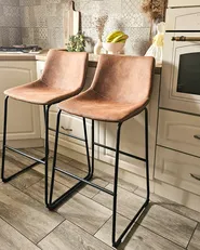 Set di 2 sedie alte FRANKS Marrone dorato_980776