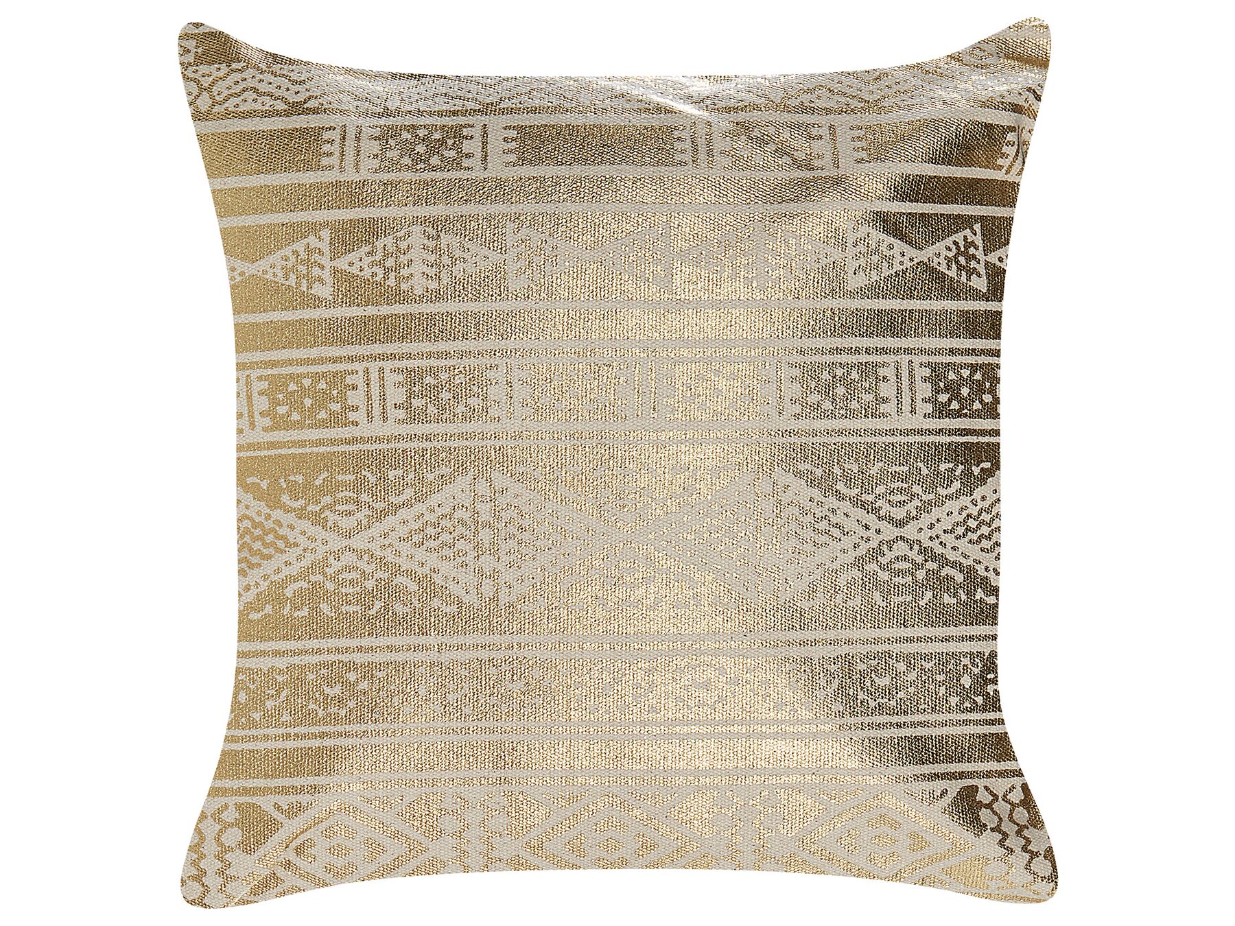 Coussin en coton à motif géométrique doré 50 x 50 cm OUJDA_831040