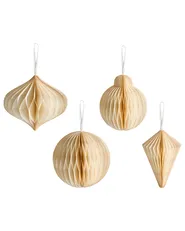 Set di 20 decorazioni per l'albero di Natale JOLSTRA Carta Beige_1035415