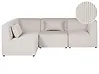 Modular Corner Sofa 4 Seater LEMVIG Corduroy Beige Right Hand