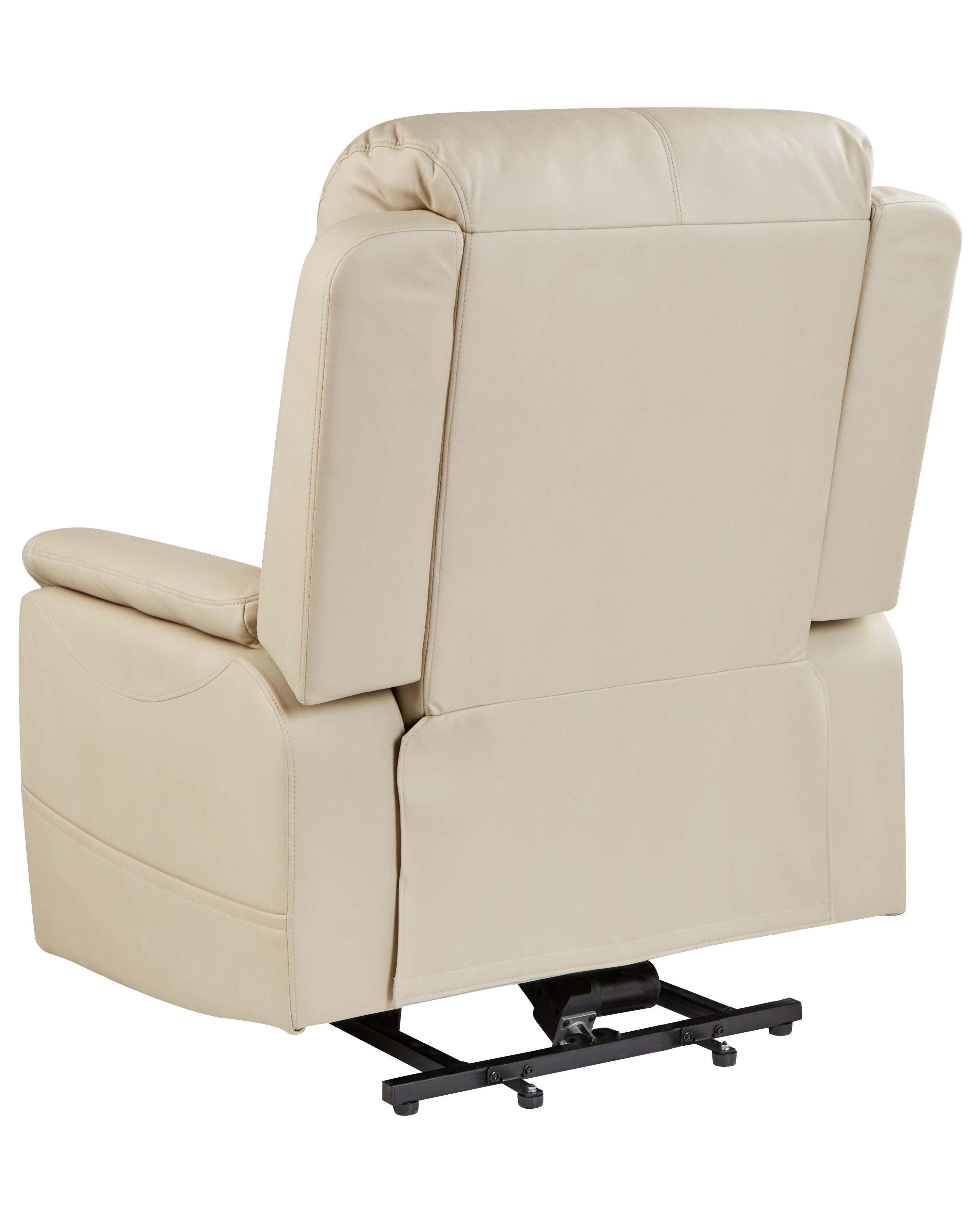 Faux Leather Recliner Massage Chair Cream GLORIE_924073