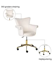 Skrivebordsstol VELENCIA Velour Cremehvid_1065160