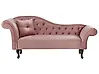 Left-Hand Chaise Longue LATTES Velvet Pink