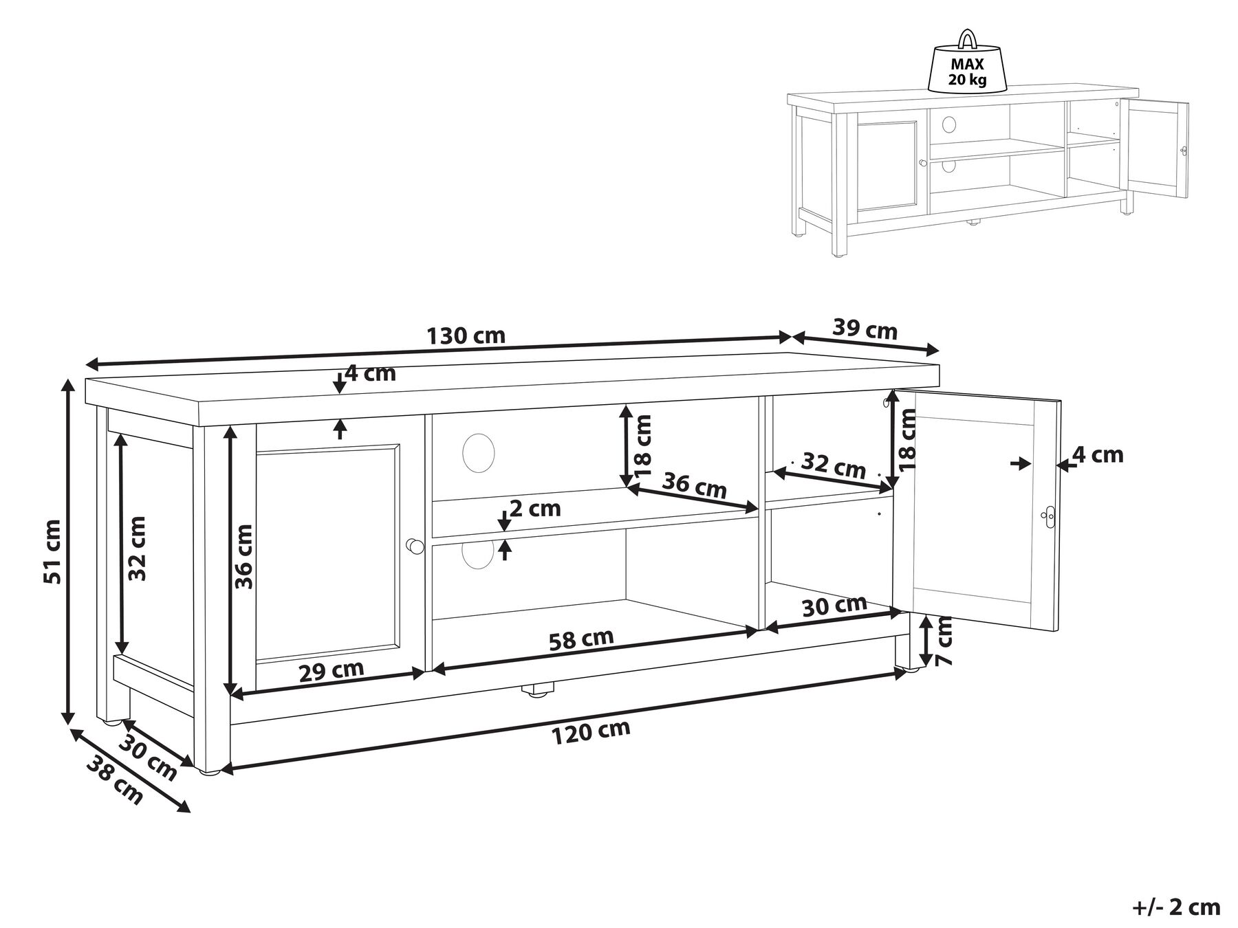 TV Stand Grey with Light Wood HAMP_826013