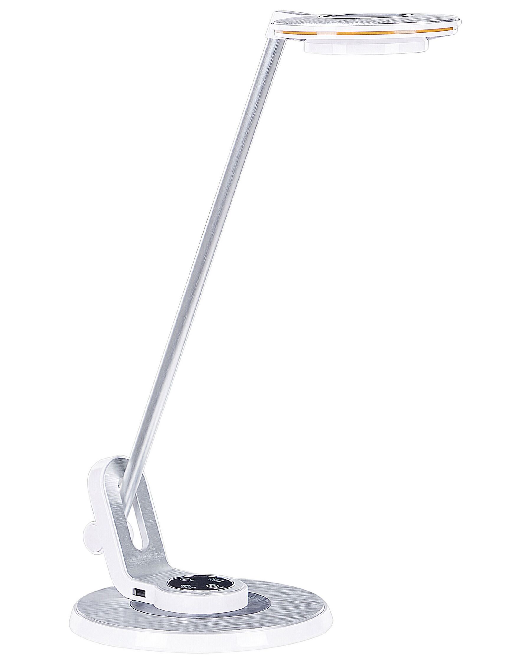 Lampa biurkowa LED z portem USB metalowa srebrno-biała CORVUS_854188