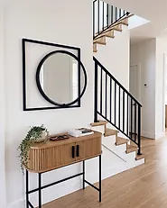 Wall Mirror AUXY 78 cm 70 cm Metal Black_1194266