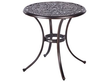 Metal Garden Bistro Table ø 68 cm Brown ANDALO