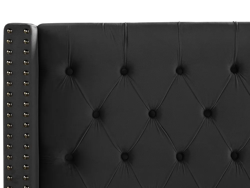 Bed Velvet LUBBON 160 x 200 cm (EU King Size) Black_832373