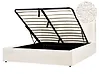 Cama con almacenaje MOISSAC Bouclé Blanco crema 160 x 200 cm