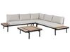 Lounge Set Eukalyptusholz hellbraun / schwarz 5-Sitzer Auflagen cremeweiß BELLARIVA_933654