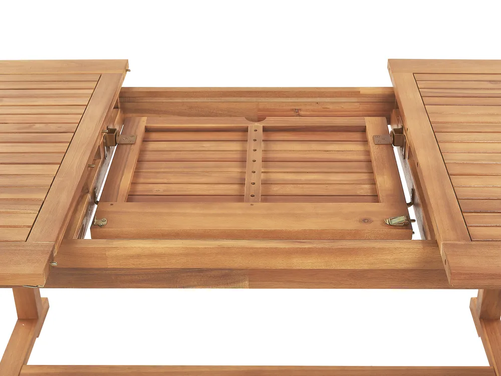 Set da pranzo da giardino 6 posti JAVA con cuscini Legno d'acacia Blu_788440