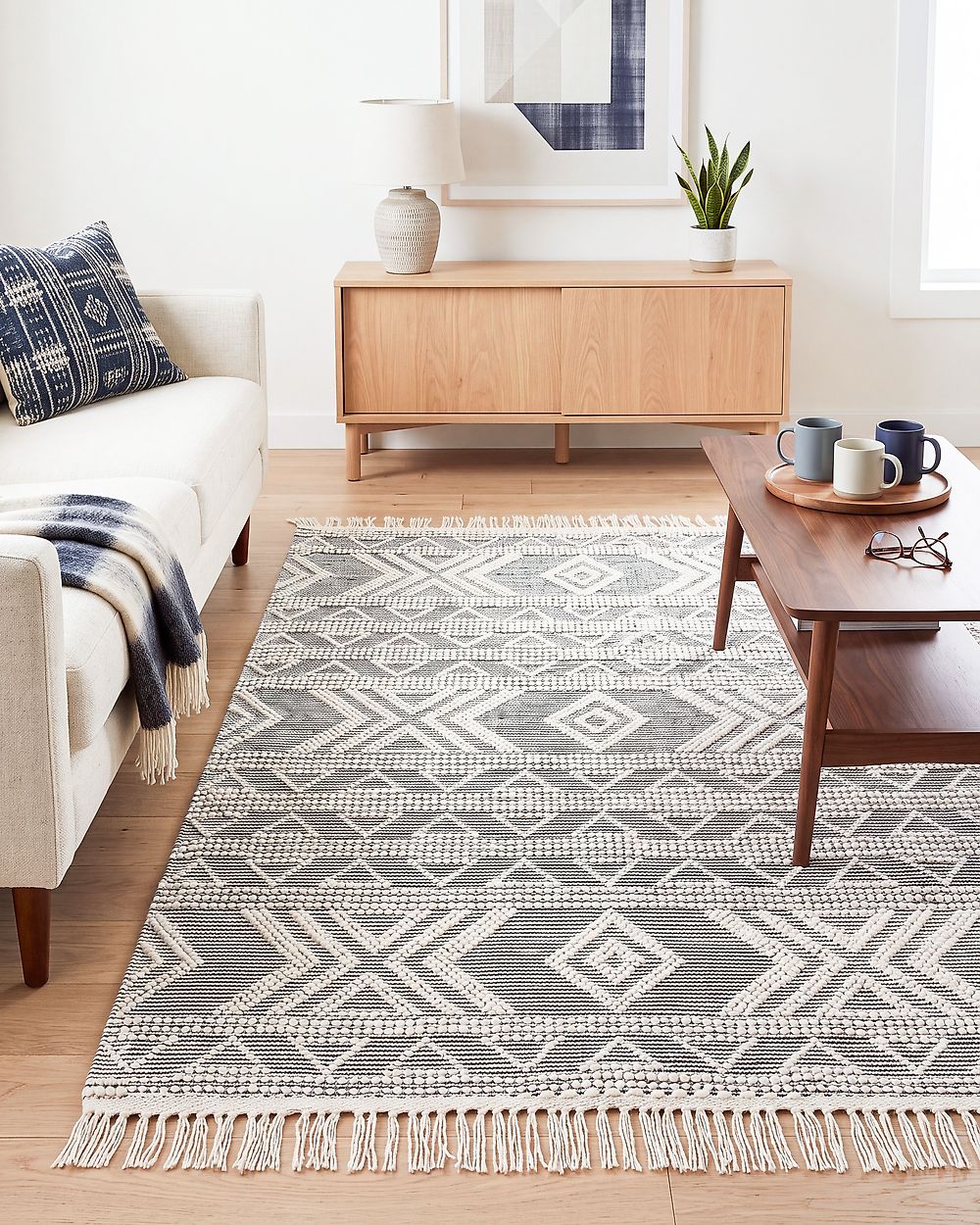Rug PAZAR Black/ White 160 x 230 cm Wool