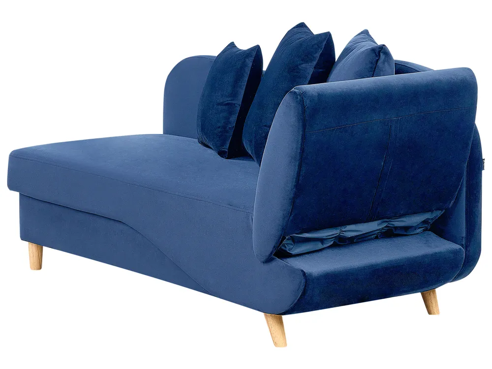 Right-Hand Chaise Longue MERI with Storage Velvet Navy Blue_914279