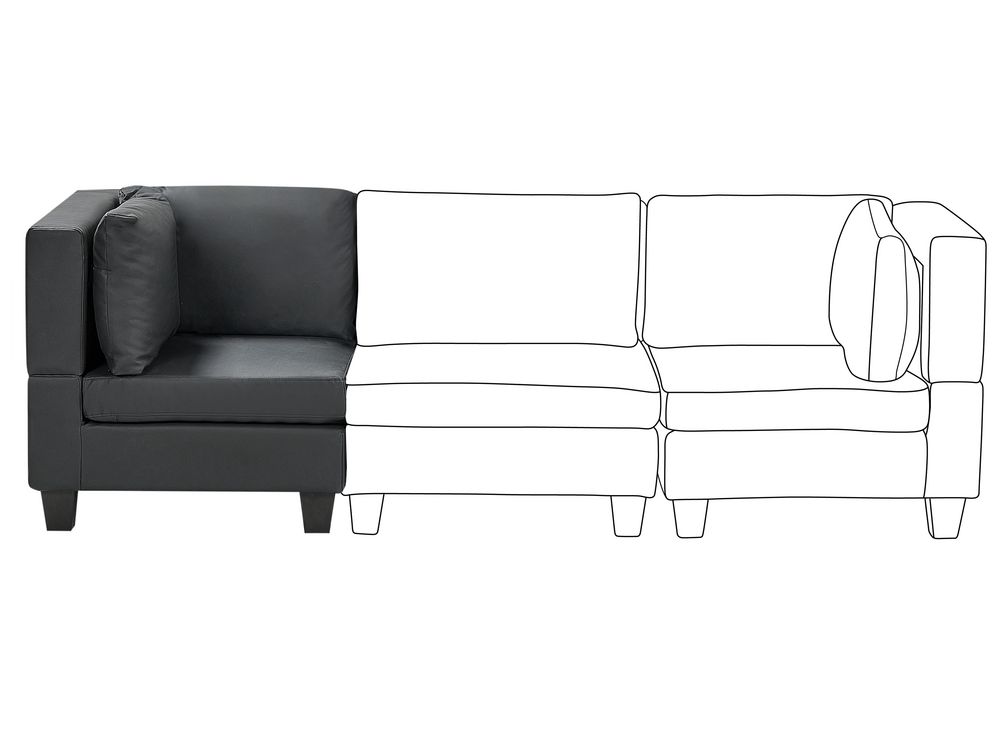 Hoekmodule UNSTAD Kunstleer Zwart