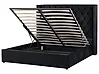 Ottoman Bed LUBBON Velvet Black 160 x 200 cm (EU King Size)