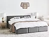 Ottoman Bed BOUSSE Velvet Dark Grey 180 x 200 cm (EU Super King)