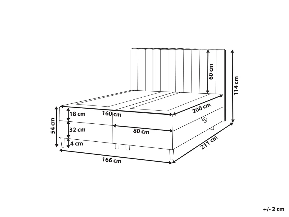 Boxspringbett mit Stauraum OFFICER Stoff Taupe 160 x 200 cm_1016316